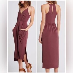 Drape Pocket Midi Dress